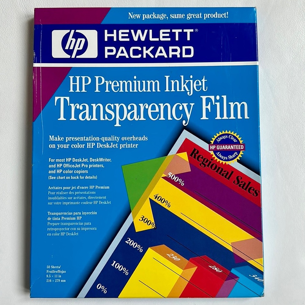 HP Premium InkJet Transparency Film 50 Sheets